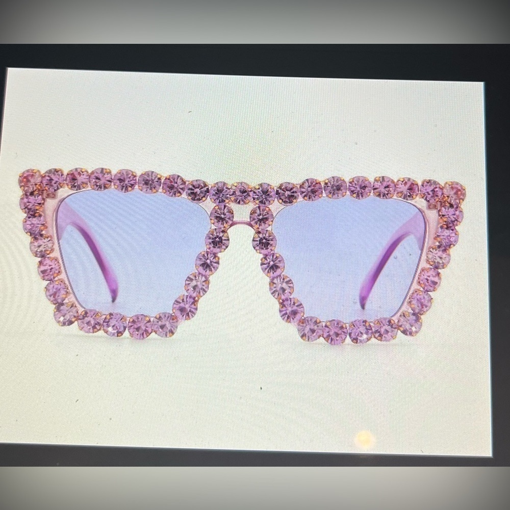 Greeksglasses purple Rhinestone styled Sunglasses